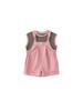 Ropa para Niños Youbao Conjunto de Peto Rosa para Niñas 2026 Verano Nuevo Estilo Bloque de Color Camiseta Sencilla sin Mangas Conjunto de Dos Piezas