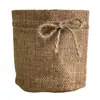Bolsa Redonda Pequeña de Lino Creativa Bolsa para Empaquetar Plantas Bonsái Caqui Bolsa de Lino para Almacenamiento de Macetas con Flores Bolsa para Aromaterapia