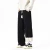 Pantalones Casuales de Cachemira Estilo Nuevo 2025 para Hombre en Invierno Forrados de Felpa y Engrosados a Prueba de Frío y Cálidos Pantalones de Pierna Recta Sueltos de Algodón