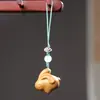 Sandalia Barbie Sándalo Verde Sándalo Palo de Rosa Talla Conejo Lindo de Orejas Largas Cadena para Teléfono Móvil Llavero Colgante para Mochila de Pareja