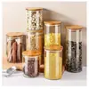 Frasco de Vidrio de Borosilicato Alto Frasco de Almacenamiento para Cocina Frasco para Alimentos y Té Frasco Transparente para Almacenamiento de Granos Vidrio Resistente al Calor