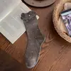 Calcetines de lunares para mujer, nuevo estilo de otoño, calcetines dulces de media pantorrilla con forma de capullo, calcetines de encaje color café retro japonés, calcetines apilados