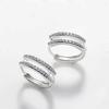Nueva Línea de Plata Esterlina doble fila diamante hebilla de oreja transfronteriza Moda Estilo lujo ligero niña pequeño anillo de oreja joyería para la oreja hebilla de oreja