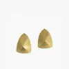 Pendientes de Tuerca Geométricos Triangulares Cónicos Cepillados de Diseño de Nicho, Modernos, Simples, Elegantes, con un Acabado Mate Refinado y de Alta Gama para Mujer