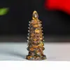 "Ornaments da Torre Wenchang de Cristal Natural Preenchidos com Resina" Mesa Estudo Resina Cristal Torre Wenchang