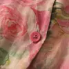 Foto Real de Verão Anti-Sol Casual Moda Solto Retrô Floral Petite Versátil Ultra-Fino Ramie Manga Longa Conjunto