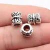 10x9.7x9.6 mm, Diámetro del Agujero Aproximadamente 4.6 mm, 2.1 g, Color Plata Antigua, Cuentas Espaciadoras con Textura Vintage