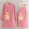 Delantal de cocina de manga larga, moderno, antiincrustante, transpirable, resistente a la suciedad, para uso doméstico y catering, ropa de trabajo especial para mujer.