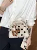 Bolso Tote de Gama Alta de Nicho 2026 Nuevo Versátil de Gran Capacidad Bolso de Hombro Lino Lunares Bolso de Mano Bolso de Hombro para Mujer