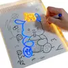 Pizarra de dibujo luminosa para niños, pintada a mano, borrable, DIY, acrílico transparente, enchufable, pizarra de aprendizaje para dibujar con soporte, pincel