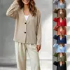 Coleção Outono 2026 da Amazon: Novo Cardigã Feminino de Botões com Decote V, Corte Solto, Manga Longa, Estilo Europeu e Americano, Roupa Externa Casual