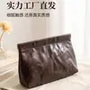 Juguetes Culturales Retro Primera Capa Magnético Billetera Cero Cadena de Cuentas Nogal Cuero Genuino Bolsa de Dinero Plegable Pulsera Bolsa de Almacenamiento de Joyería
