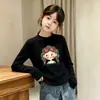 Camiseta de manga larga con cuello redondo, cálida, ajustada y cómoda, estilo nuevo, de forro polar alemán de doble cara, capa base para niños, top casual, ropa para niñas