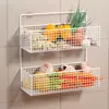 Estante de Cocina para Montar en la Pared para Cebolla, Jengibre y Ajo, Cesta Multifuncional con Drenaje, Almacenamiento de Especias, Disponible en Varios Colores, Instalación sin Taladrar