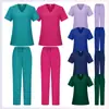 Conjunto de Scrub Mais Vendido da Amazon, Traje de Scrub de Duas Peças, Uniforme de Corrida com Decote V, Uniforme Médico para Clínica Odontológica