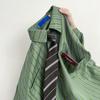 Gravata Listrada Preta Estilo Retro Americano Camisa Estilo Japonês Masculina e Feminina Bonita Versátil Para Todas as Ocasiões Cor Café Contraste vintage
