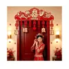 Dintel de puerta de boda con personajes felices, cortina de puerta, decoración de guirnalda, juego de dintel de puerta de sala de estar de habitación de boda, suministros de decoración para habitación de boda