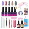 Traje de herramientas para arte de uñas casero transfronterizo Lámparas de fototerapia Juego completo de 55 colores de esmalte de uñas diy Recomendación del gerente de la tienda