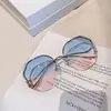 Gafas de sol de moda sin montura con borde cortado, protección UV, gafas de sol de estilo urbano moderno, gafas de sol de alta gama de moda