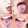 Pendientes de barra recta de acero inoxidable de 1,2/1,6 mm para dientes externos, piercing para lengua, uña, hueso de la oreja, joyería para piercing en la lengua.
