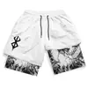 Deseo Transfronterizo Aliexpress Más Vendido Impresión Digital 3D Personalizada Pantalones Deportivos de Fitness de Doble Capa para Adultos Pantalones Cortos Casuales