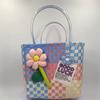 Primavera 2026 Nuevo Estilo Fresco y Dulce Bolso de Mano de Cuero Bolso de Mano de Plástico Tejido para Mujer Gran Capacidad