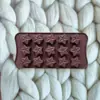 Molde de silicona para hornear pasteles, galletas, dulces y pudines, con forma de estrella de cinco puntas, para chocolate, 531, 15 unidades