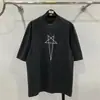 Camiseta Rick Clássica Cruzada Gola Redonda Manga Curta Owens Camiseta Moda