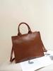 Bolso de Mujer de Piel de Vaca Cuero Encerado Cuero Curtido Vegetal Vintage Gama Alta Nuevo Bolso Tote Bolso Grande Maletín de Comercio Exterior Transfronterizo 8199