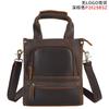 Trendy Cow Cross-border Retro Crazy Horse Couro Vertical Outdoor Camping Bolsa com Camada Superior Couro Genuíno Bolsa Crossbody Bolsa de Ombro para Homens