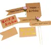 Decoración de Pastel de Papel Kraft Enchufe Tarjeta FELIZ CUMPLEAÑOS Tarjeta Escribible para Hornear
