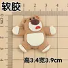 LOTSO oso de fresa pegamento suave de PVC oso de fresa trasero pedo accesorios de licencia de conducir COCHE DE JUGUETE respaldo de asiento Gancho pegatina de dibujos animados