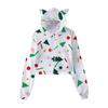 Otoño 2023 Nuevo Navidad Impresión Digital 3D Ombliguera Sudadera con Orejas de Gato Jersey con Capucha