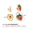 Tachuelas de Esmalte de Fresa y Cereza de Dibujos Animados Remaches Metálicos para Ropa Bolsas Decoración de Cuero Fijación con Martillo Remaches Metálicos de Doble Cara