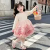 Conjunto de otoño para niña 2026 nuevo estilo chaqueta de tweed infantil con lazo y falda de tul esponjoso, conjunto de dos piezas de ropa de otoño para niños