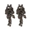 Aretes Largos con Borlas de Lentejuelas Agrupadas en Forma de U de Aguja Plateada Pendientes Europeos y Americanos de Metal Pesado de Gama Alta para Mujer