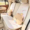 Almofada Azul para Cadeirinha de Carro Urso e Coelho Desenho Animado Seda de Gelo Respirável Almofada Refrescante para Cadeirinha de Carro Universal para Todas as Estações Decoração de Interior de Carro Almofada de Assento