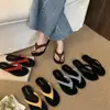 Chanclas NUOQILIN estilo vacaciones de verano, combinación de colores retro, versátiles, sandalias de playa para mujer para exteriores