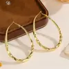 Pendientes de Aro Grandes Retorcidos Ovalados Dorados Exagerados Ecológicos Transfronterizos, Estilo Europeo y Americano, Modernos, Sencillos, Versátiles