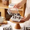 Caja de Empaque para Rollo de Pastel Estilo Japonés con Tapa Alta para Cortar en Porciones, Adecuada para Rollo Suizo Dragón de Ensueño, Repostería de Postre y Pastelería de Durazno