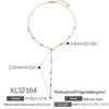 Colar Transfronteiriço de Aço Inoxidável com Corrente de Extensão em Forma de Y Cravejada com Diamantes, Estilo Minimalista da Moda, Luxo Leve, Corrente de Clavícula Banhada a Ouro Real 18K