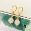 Brincos de Jade Hetian Brincos de Ágata Vermelha Meninas Alta Imitação de Pedra de Jade Toque de Luxo Estilo Chinês Retrô Primavera Hanfu Novo Estilo Chinês