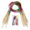 Novo 40-120cm anel agulha handmade lã tricô agulha anel agulha conjunto bambu madeira suéter agulha agulha vara atacado