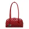 Bolso de Bowling de Moda de Este Año 2026 Nuevo Modelo Simple de Lunares Bolso de Hombro para Viaje Versátil Casual para Mujer