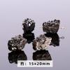 Jingdian Jewelry Obsidiana Prateada Natural Cabeça de Dragão Joias DIY Escultura Acessórios Estilo Étnico Pingente Produtos Semi-acabados Atacado