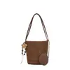 Bolso vintage de ante para mujer, nuevo modelo de otoño 2026, sensación de alta gama, versátil para el uso diario, bolso tipo cubo de un solo hombro para llevar debajo del brazo