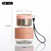 Vaso de Vidrio de Alta Calidad para Uso en Exteriores, Vaso Transparente con Infusor de Té, Portátil y Conveniente, Vaso con Separación de Té y Agua Anti-quemaduras