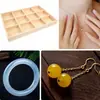 Bandeja de joyería de anillo de madera maciza, bandeja de exhibición de pulseras de cuentas de joyería, bandeja decorativa con compartimentos para exhibición y almacenamiento