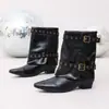 Outono/Inverno 2026 Novos Sapatos Femininos Retrô de Comércio Exterior Salto Grosso Botas Curtas Fivela Botas Chelsea Francesas Tamanho Grande Agente Atacadista