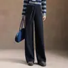 Pantalones rectos de color liso, cálidos, versátiles y con buena caída para mujer, nuevo estilo otoño e invierno 2026, de cintura alta elástica, adelgazantes, gruesos, casuales, modernos